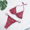 Colors Solid Bikini Set Push Up Swimwear Two Piece Swimsuit Swimwear Halter String Triangle Bikini Sets Women Swimsuit Low Waist Halter Two Pieces Bathing Suit by Stevvex