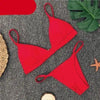 Colors Solid Bikini Set Push Up Swimwear Two Piece Swimsuit Swimwear Halter String Triangle Bikini Sets Women Swimsuit Low Waist Halter Two Pieces Bathing Suit by Stevvex