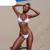 Colors Solid Bikini Set Push Up Swimwear Two Piece Swimsuit Swimwear Halter String Triangle Bikini Sets Women Swimsuit Low Waist Halter Two Pieces Bathing Suit by Stevvex