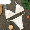 Colors Solid Bikini Set Push Up Swimwear Two Piece Swimsuit Swimwear Halter String Triangle Bikini Sets Women Swimsuit Low Waist Halter Two Pieces Bathing Suit by Stevvex