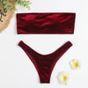 Comfortable Bathing Suit Women Velvet Bikini Swimsuit Women Bikini Set Swimsuit Bathing Suit Solid Swimming Suit Party Purple 2 Piece Swimwear Female Summer Beachwear by Stevvex