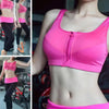Comfortable High Quality Women's Zipper Sports Bras Plus Size 2XL Wirefree Padded Push Up Tops Lady Girls Breathable Fitness Run Gym Yoga Vest by Stevvex