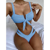 Comfortable Swimwear Women's Strappy One Piece Swimsuits Tie Knot Front Bathing Suits Cut Out Swimwear Female Bow Strap V-neck Swimsuit Women Two Pieces Bikini Set Push Up Bathing Suit Summer Beach Beachwear by Stevvex