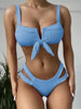 Comfortable Swimwear Women's Strappy One Piece Swimsuits Tie Knot Front Bathing Suits Cut Out Swimwear Female Bow Strap V-neck Swimsuit Women Two Pieces Bikini Set Push Up Bathing Suit Summer Beach Beachwear by Stevvex