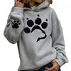 Cool Casual Sweatshirts Autumn Winter Crop Hoodie Women's Foot Print Autumn Hooded Sweatshirt Basic Hooded Pullover Long Sleeve Casual Loose Warm Drawstring Hoodie Women Dog Paw Print Hoodie Long Sleeve Pullover Hooded Sweatshirt Green by Stevvex