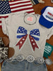 Americana Patriotic Bow Sequin Patch Tee by Wild Junkie