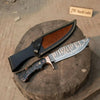 Custom Handmade Copper Damascus Sub-Hilt Fighter Bowie with Resin Handle by JW SteelCrafts