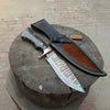 Custom Handmade Copper Damascus Sub-Hilt Fighter Bowie with Resin Handle by JW SteelCrafts