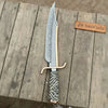 Copper Damascus Sub-Hilt Fighter Bowie Handmade 17-Inch Collector Display Knife by JW SteelCrafts