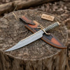 Copper Damascus Sub-Hilt Fighter Bowie Handmade 17-Inch Collector Display Knife by JW SteelCrafts