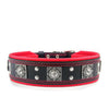 The "Eros" collar 2.5 inch wide black & red by Bestia Dog Gear