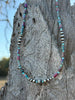 Corrugated Silver Pearl and Jasper Barrel Bead Necklace by Wild Junkie