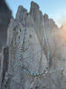 Corrugated Silver Pearl and Jasper Barrel Bead Necklace by Wild Junkie
