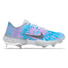 "Cotton Candy Tie-Dye" Nike Alpha Huarache Elite 3 Low Cleats by Stadium Custom Kicks