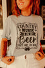 Country Music and Beer Graphic Tee by Wild Junkie
