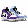 "Court Blue Mismatch" Jordan 1 Retro Cleats by Stadium Custom Kicks