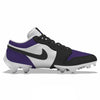 "Court Purple” Jordan 1 Vapor Edge Low Cleats by Stadium Custom Kicks