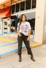 Cowboy Motel Raw Cut V-neck Graphic Tee by Wild Junkie