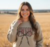 Cowgirl Barbed Wire Bow Graphic Sweatshirt by Wild Junkie
