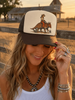 Cowgirl Riding Armadillo Trucker Hat by Wild Junkie