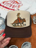 Cowgirl Riding Armadillo Trucker Hat by Wild Junkie