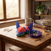 3D Printed Articulated Cinderwing Dragon Multicolor Fantasy Collectible With Flexible Movement by Everyday Customs Co.