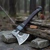 Viking Style Engraved Axe | Handcrafted Leather Wrapped Handle by JW SteelCrafts