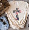God Bless America Cross Patchwork Bella Canvas Graphic Tee by Ocean & 7th