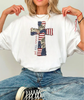 God Bless America Cross Patchwork Bella Canvas Graphic Tee by Ocean & 7th