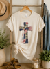 God Bless America Cross Patchwork Bella Canvas Graphic Tee by Ocean & 7th