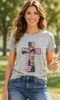 God Bless America Cross Patchwork Bella Canvas Graphic Tee by Ocean & 7th
