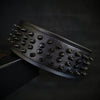Black ''Crown'' soft leather dog collar by Bestia Dog Gear