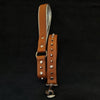 Brown soft leather studded leash by Bestia Dog Gear