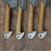 Damascus Kitchen Knife Set of 4 - Hand-Forged Full Tang Blades by JW SteelCrafts