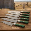 6-Piece Custom Damascus Kitchen Knife Bundle — Professional Chef and Utility Set by JW SteelCrafts
