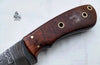 Damascus Skinner Knife 6” Fixed Blade rose wood Handle by JW SteelCrafts