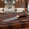 CUSTOM HAND FORGED DAMASCUS STEEL CHEF KNIFE WOOD AND BRASS HAndle by JW SteelCrafts