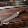 CUSTOM HAND FORGED DAMASCUS STEEL CHEF KNIFE WOOD AND BRASS HAndle by JW SteelCrafts