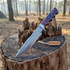 Handcrafted Coffin Handle Bowie Knife in Twisted Damascus Steel by JW SteelCrafts