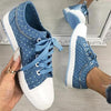 Cute Blue Women Fashion Shoes Summer Casual Design Lace Breathable Platform Flat Woman Sneakers Walking Lace-up Comfortable Walking Footwear Fashion Sneakers by Stevvex