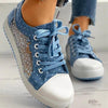 Cute Blue Women Fashion Shoes Summer Casual Design Lace Breathable Platform Flat Woman Sneakers Walking Lace-up Comfortable Walking Footwear Fashion Sneakers by Stevvex
