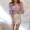 Cute Kitty Chic Fashionable V-Neck Single Breasted Mink Short Knitted Sweaters Outerwear For Women Autumn Long Sleeve Sweater Coat by Stevvex