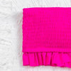 Cute Pink Strapless Lace Solid Swimsuit Bikini Two Piece Metal Wire Women Swimwear Women's High Cut Bikini Set Strapless 2 Pieces Bathing Suit Swimsuit Push Up Summer Beachwear Bathing Suit by Stevvex