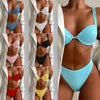 Cute Women Swimwear Pure Color Bikinis Swimsuit Women High Waist String Solid Color 2 Piece Bathing Suits Summer High Cut Push Up Bathing Suit High Waist Beach Wear Breathable Bikini by Stevvex
