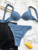 Cute Women Swimwear Pure Color Bikinis Swimsuit Women High Waist String Solid Color 2 Piece Bathing Suits Summer High Cut Push Up Bathing Suit High Waist Beach Wear Breathable Bikini by Stevvex
