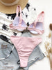 Cute Women Swimwear Pure Color Bikinis Swimsuit Women High Waist String Solid Color 2 Piece Bathing Suits Summer High Cut Push Up Bathing Suit High Waist Beach Wear Breathable Bikini by Stevvex