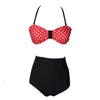 Cutest Retro Swimsuit Swimwear Vintage High Waist Swimsuit For Women Halter 2 Piece Bathing Suit Ruffle Bikini Set Tummy Control Vintage Pin Up High Waist Bikini Set For Women Swimming Bathing Suit S/M/L/XL by Stevvex