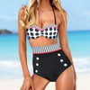 Cutest Retro Swimsuit Swimwear Vintage High Waist Swimsuit For Women Halter 2 Piece Bathing Suit Ruffle Bikini Set Tummy Control Vintage Pin Up High Waist Bikini Set For Women Swimming Bathing Suit S/M/L/XL by Stevvex
