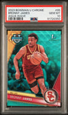 Graded 2023 Topps Bowman U Chrome Bronny James #95 Aqua Wave #/299 Rookie RC Basketball Card PSA 10 Gem Mint