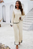 Devine Contrast Trim Round Neck Top and Pants Set by Wild and Free Boutique